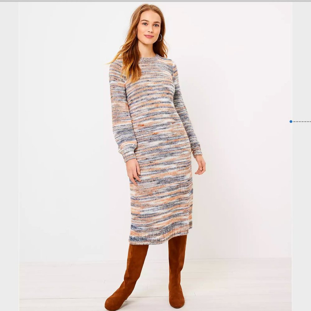 NWT LOFT Spacedye Midi Sweater Dress
